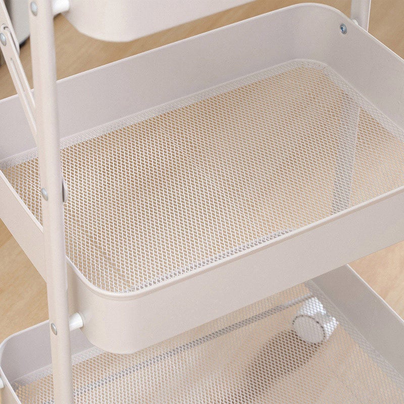 不二貿易 組立て楽な折畳めるワゴン スパーク グレージュ 50616 1台（ご注文単位1台）【直送品】