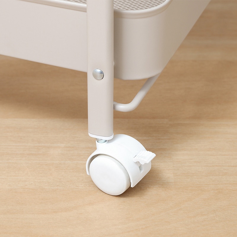 不二貿易 組立て楽な折畳めるワゴン スパーク グレージュ 50616 1台（ご注文単位1台）【直送品】