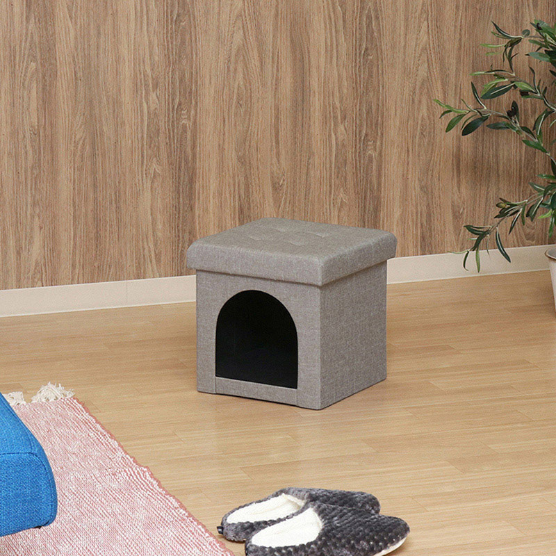 不二貿易 ペットハウススツール mini ライトグレー 1個(ご注文単位6個)【直送品】