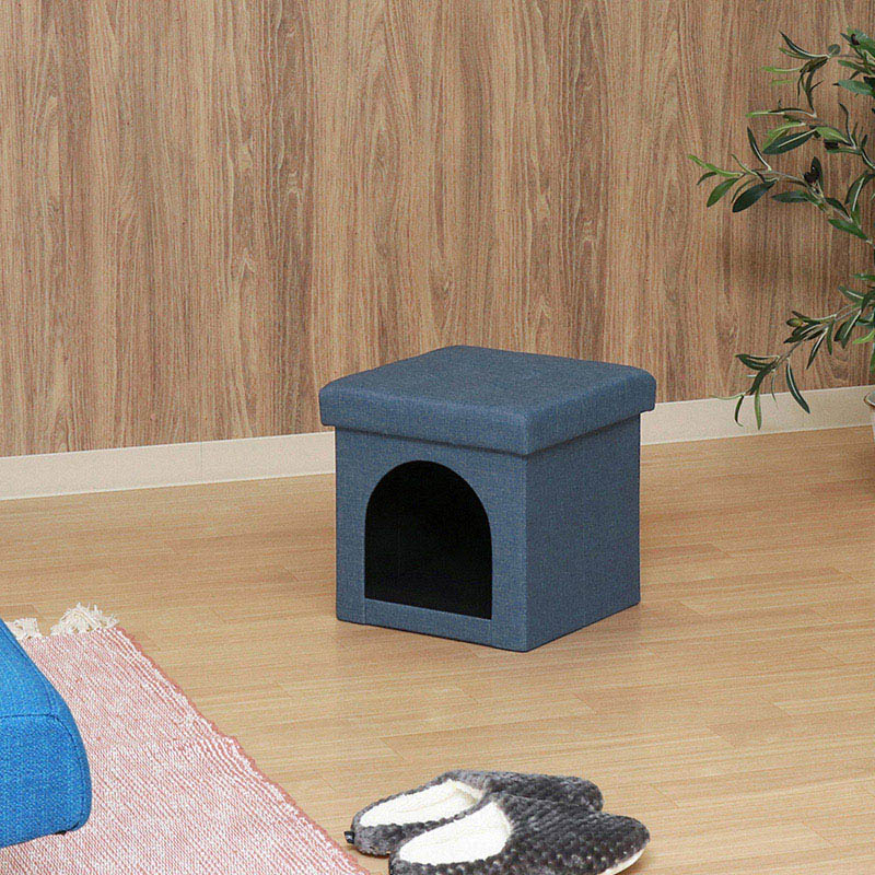 不二貿易 ペットハウススツール mini ネイビー 1個(ご注文単位6個)【直送品】