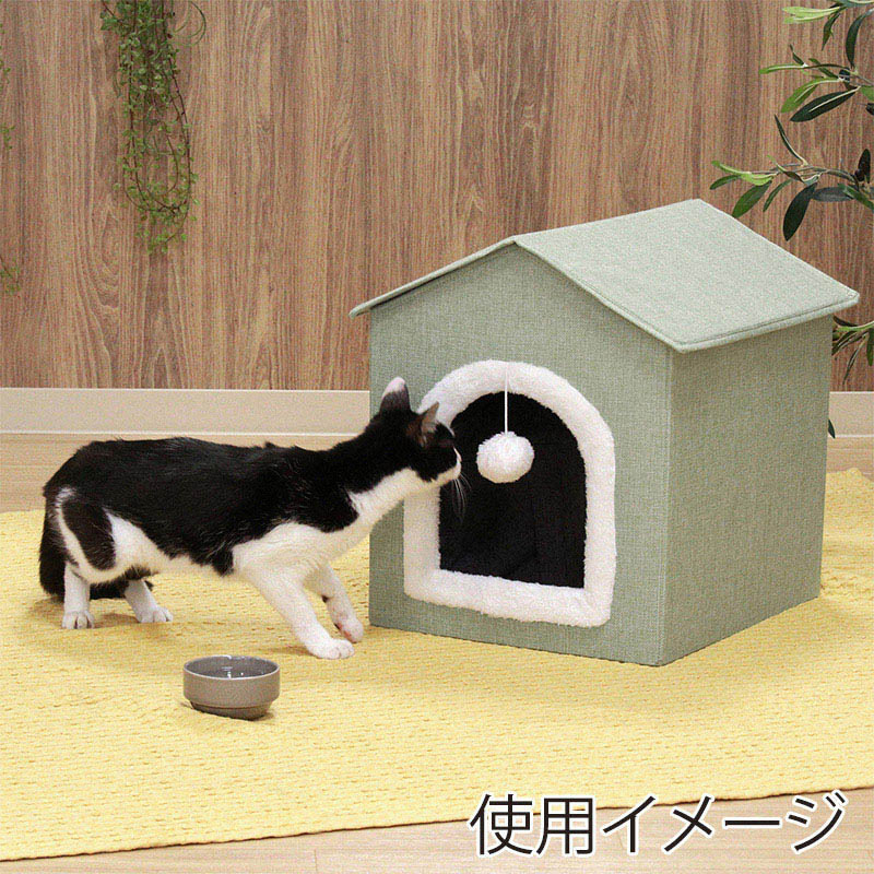 不二貿易 ペットハウス三角屋根 Sサイズ グリーン 1個(ご注文単位1個)【直送品】