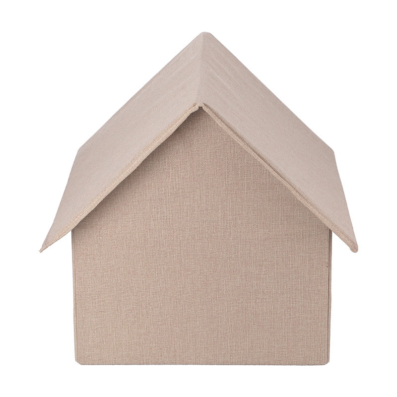 不二貿易 ペットハウス三角屋根 Lサイズ ベージュ 1個(ご注文単位1個)【直送品】