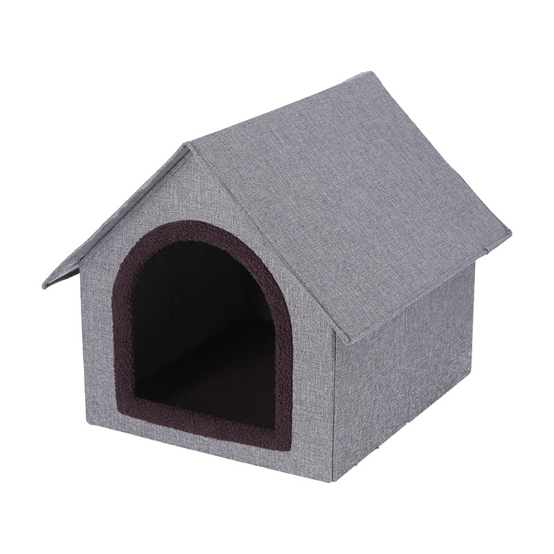 不二貿易 ペットハウス三角屋根 Lサイズ グレー 1個（ご注文単位1個）【直送品】