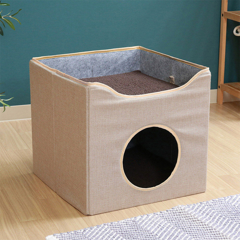 不二貿易 ペットハウス ルーフベッド付き ベージュ 1個(ご注文単位1個)【直送品】