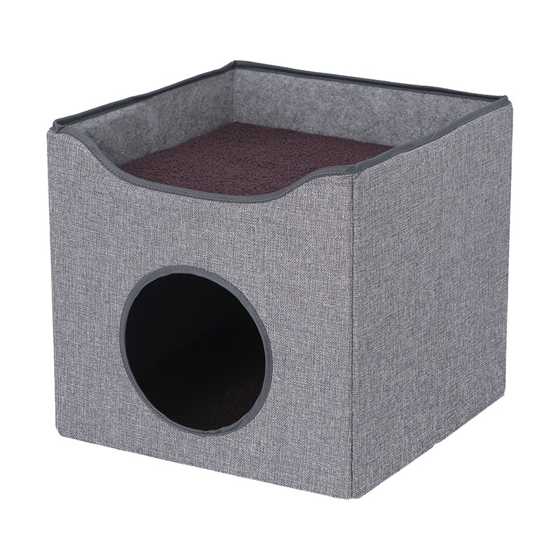 不二貿易 ペットハウス ルーフベッド付き グレー 1個（ご注文単位1個）【直送品】