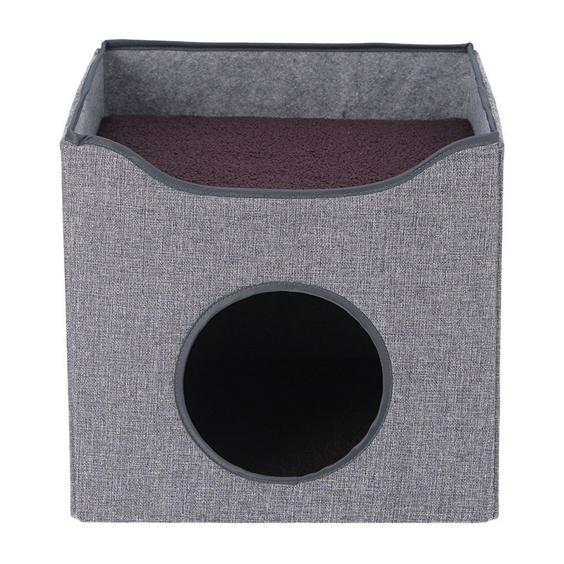 不二貿易 ペットハウス ルーフベッド付き グレー 1個(ご注文単位1個)【直送品】