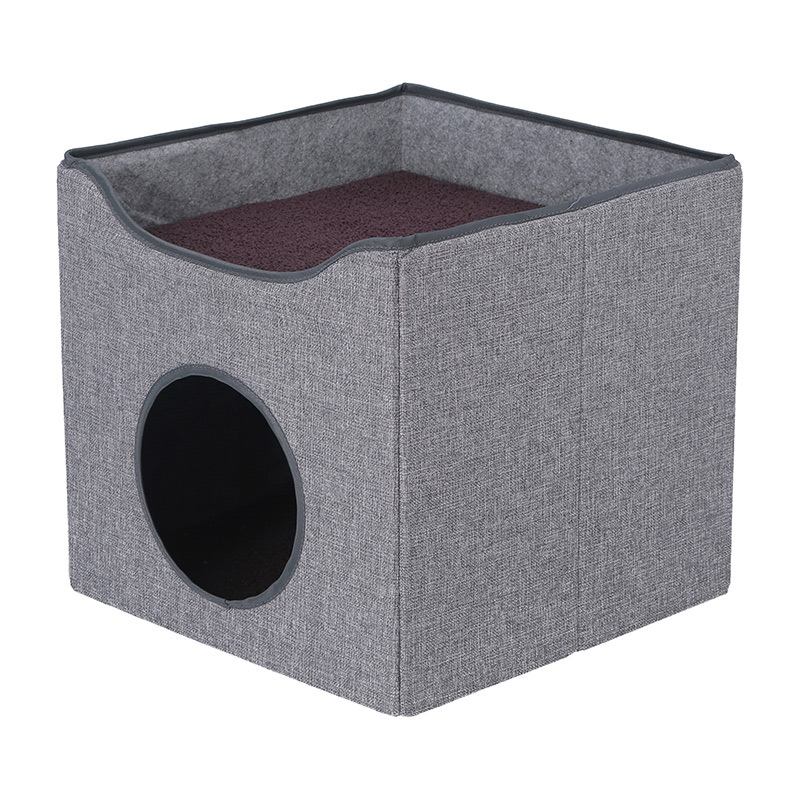 不二貿易 ペットハウス ルーフベッド付き グレー 1個(ご注文単位1個)【直送品】