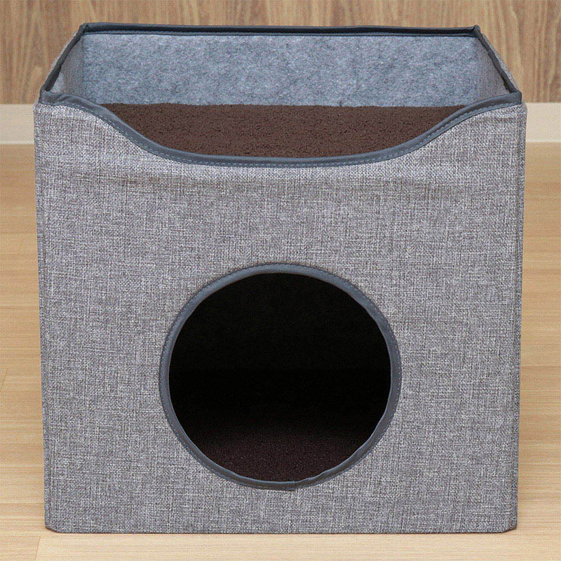 不二貿易 ペットハウス ルーフベッド付き グレー 1個(ご注文単位1個)【直送品】