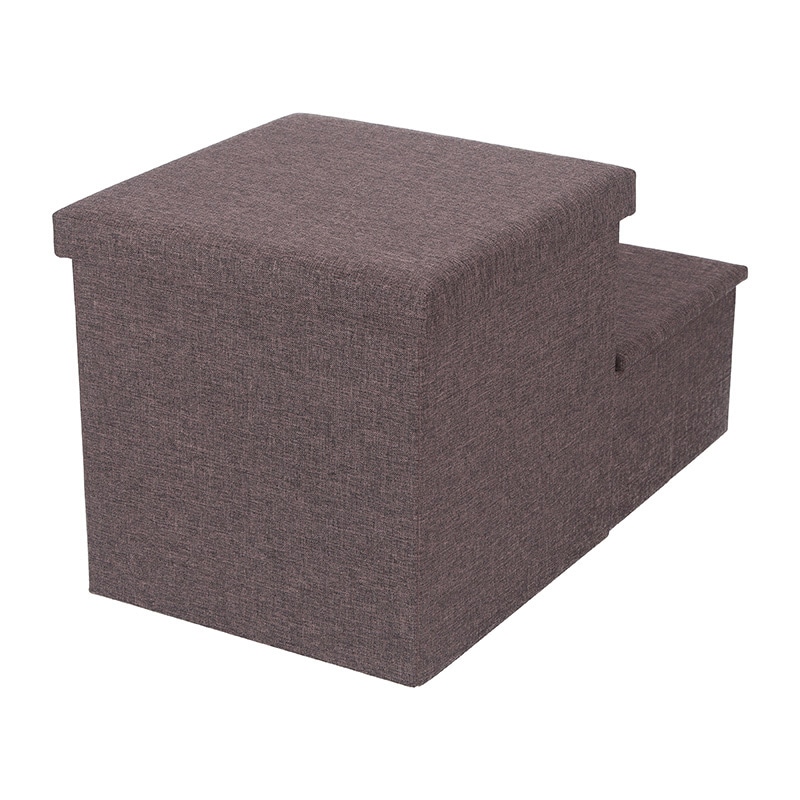 不二貿易 収納付きペットステップ&ハウス チャコールグレー 1個(ご注文単位1個)【直送品】