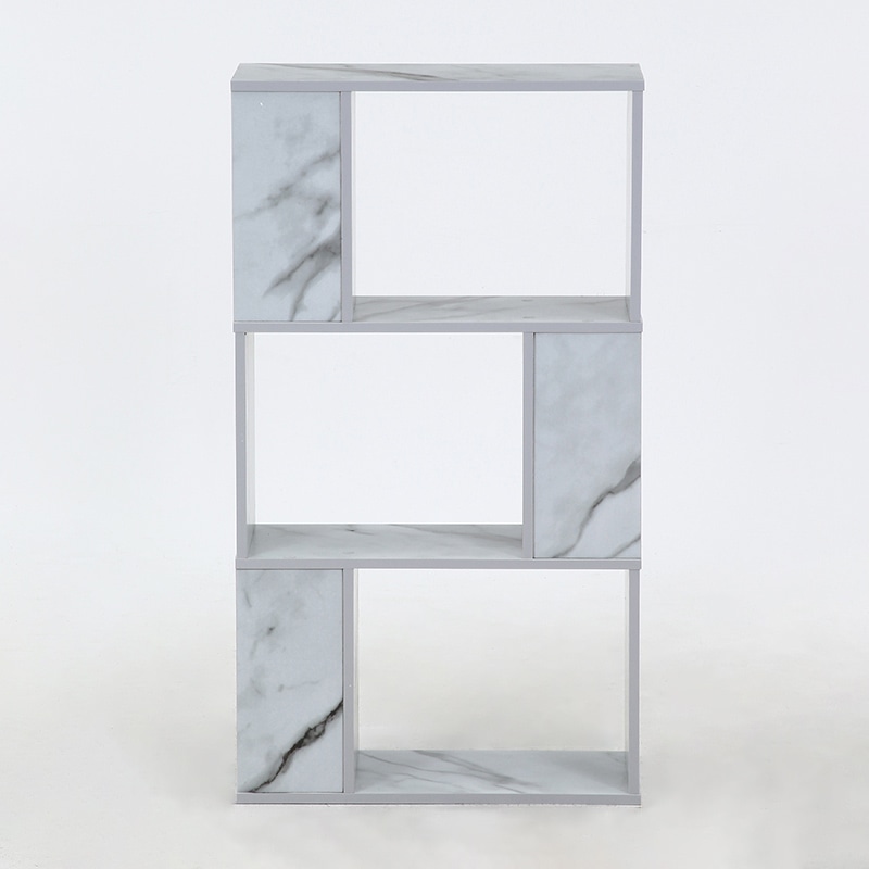 不二貿易 S型ディスプレイラック 3段 大理石 1台(ご注文単位1台)【直送品】