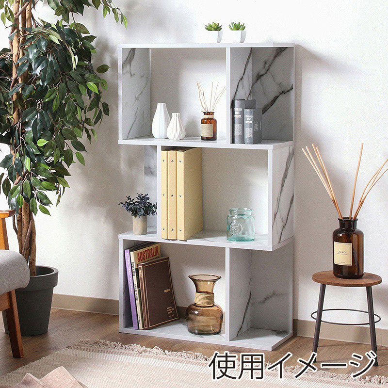 不二貿易 S型ディスプレイラック 3段 大理石 1台(ご注文単位1台)【直送品】