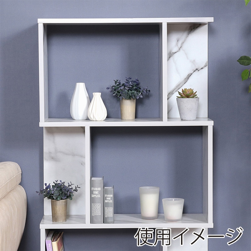 不二貿易 S型ディスプレイラック 3段 大理石 1台(ご注文単位1台)【直送品】