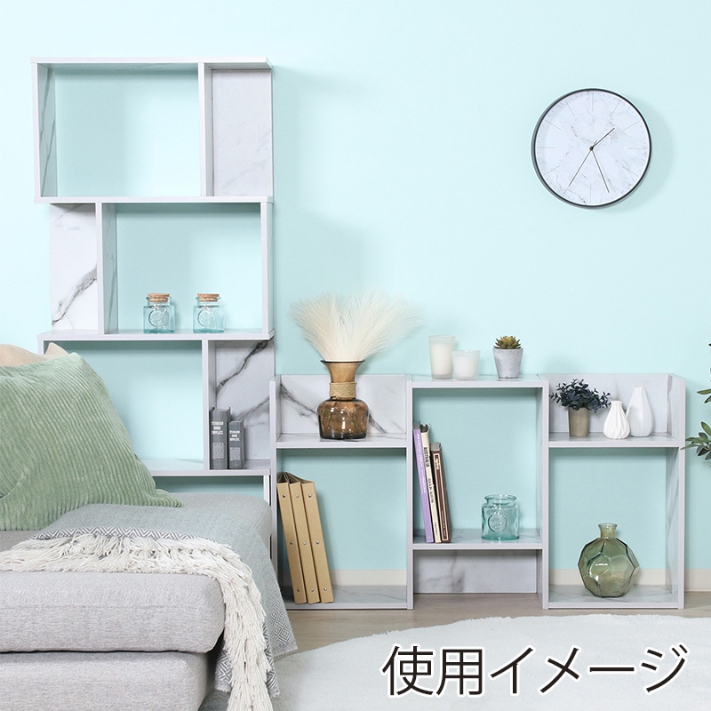 不二貿易 S型ディスプレイラック 3段 大理石 1台(ご注文単位1台)【直送品】