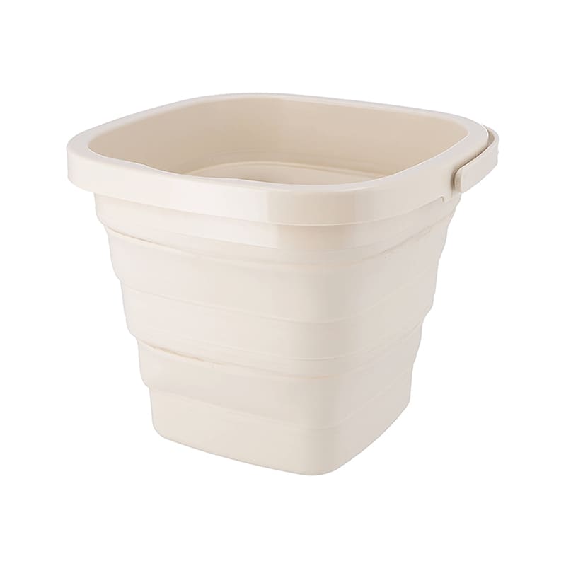 不二貿易 折りたたみバケツ 5L アイボリー 60682 1個（ご注文単位6個）【直送品】