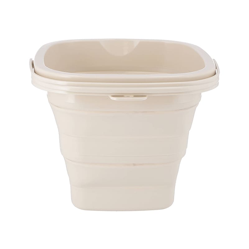 不二貿易 折りたたみバケツ 5L アイボリー 60682 1個（ご注文単位6個）【直送品】