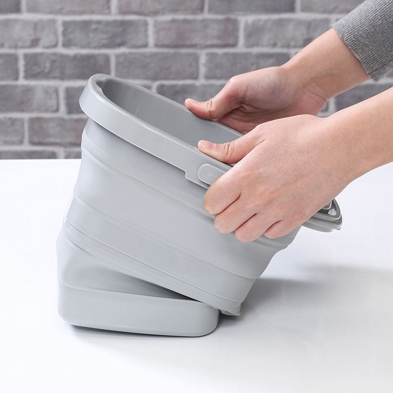 不二貿易 折りたたみバケツ 5L グレー 60683 1個（ご注文単位6個）【直送品】