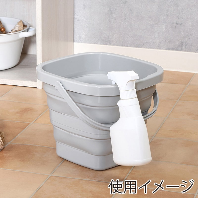 不二貿易 折りたたみバケツ 5L グレー 60683 1個（ご注文単位6個）【直送品】