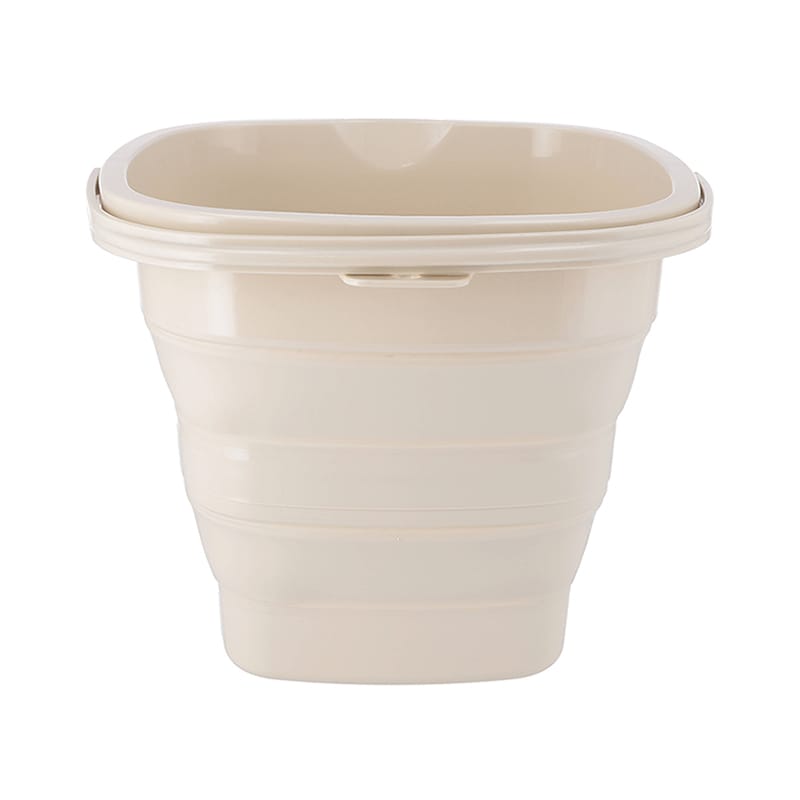 不二貿易 折りたたみバケツ 10L アイボリー 60684 1個（ご注文単位6個）【直送品】