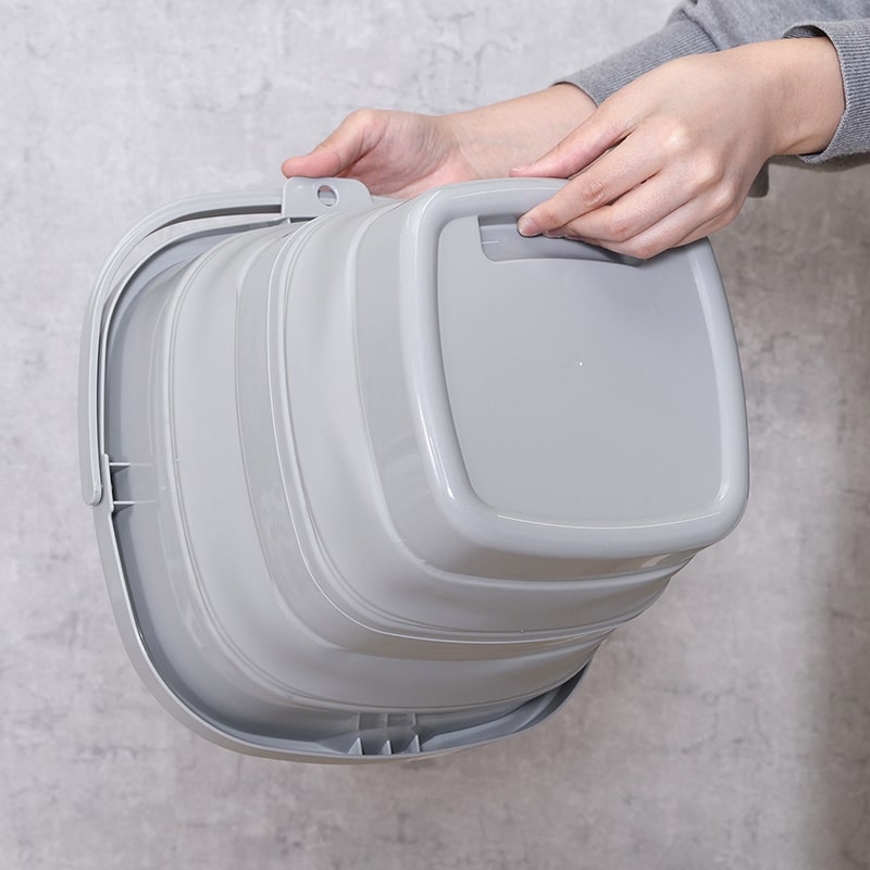 不二貿易 折りたたみバケツ 10L グレー 60685 1個（ご注文単位6個）【直送品】