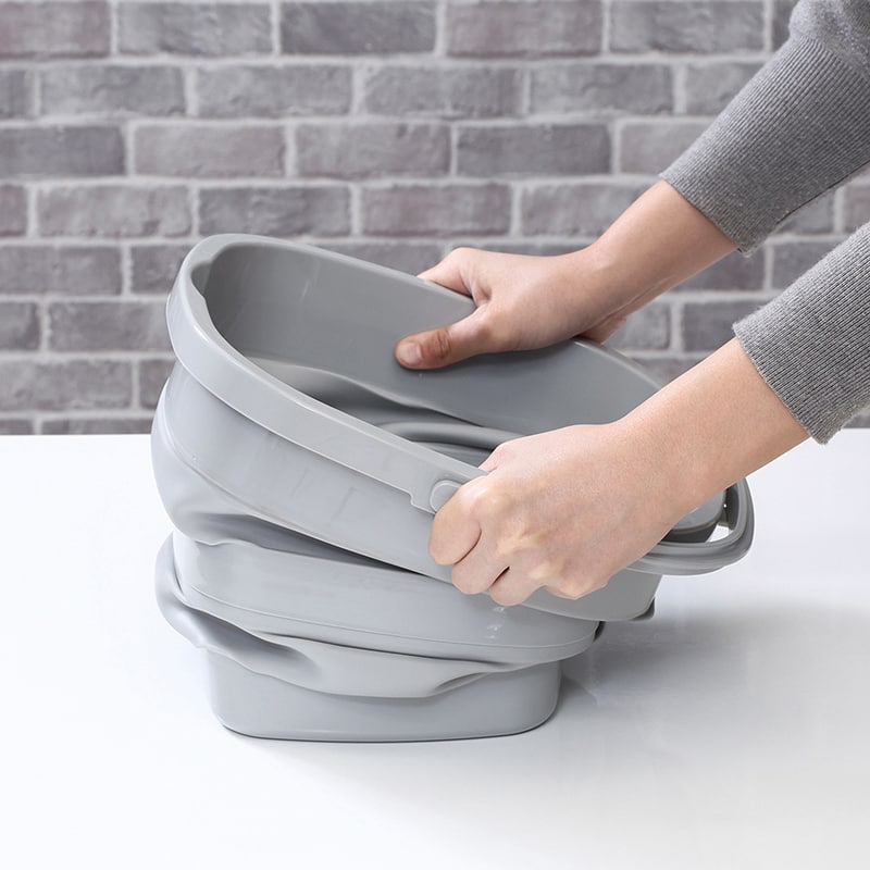 不二貿易 折りたたみバケツ 10L グレー 60685 1個（ご注文単位6個）【直送品】
