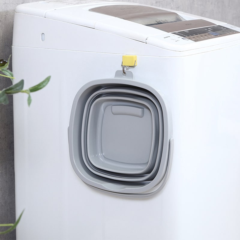 不二貿易 折りたたみバケツ 10L グレー 60685 1個（ご注文単位6個）【直送品】