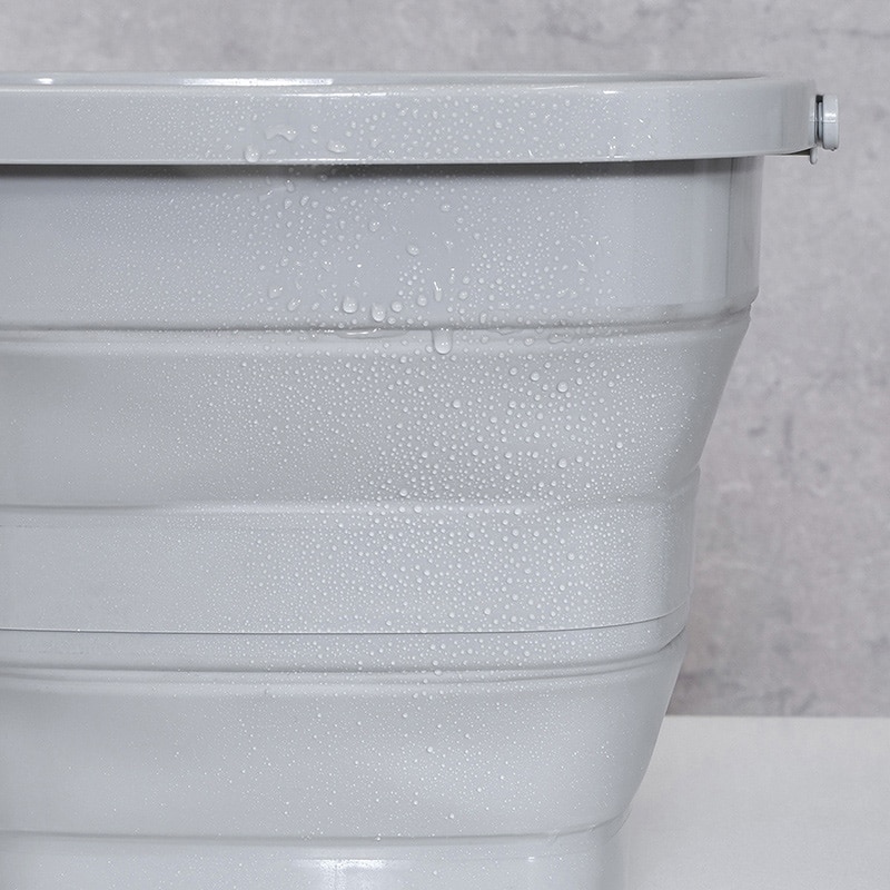不二貿易 折りたたみバケツ 10L グレー 60685 1個（ご注文単位6個）【直送品】
