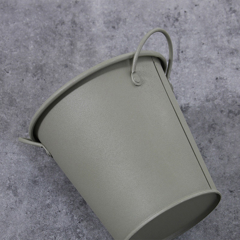 不二貿易 スチールラウンドバケツ S カーキ 61433 1個（ご注文単位5個）【直送品】