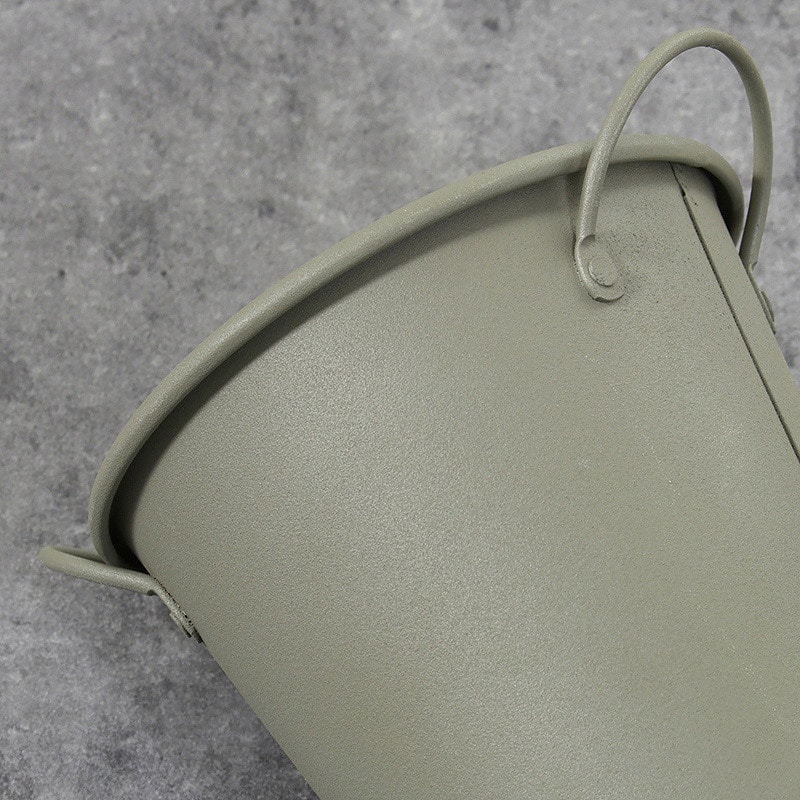 不二貿易 スチールラウンドバケツ S カーキ 61433 1個（ご注文単位5個）【直送品】