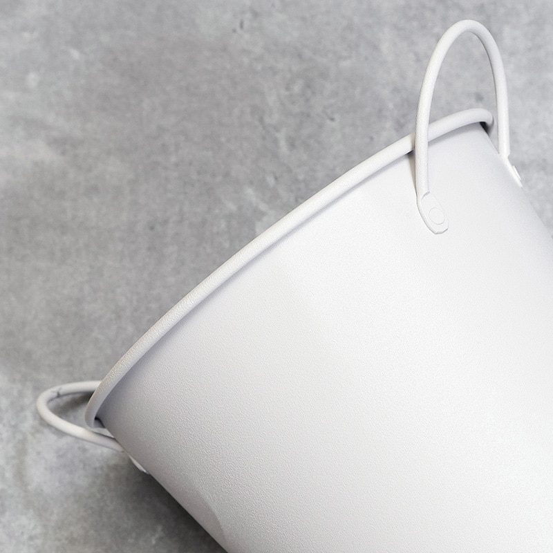 不二貿易 スチールラウンドバケツ L アイボリー 61436 1個（ご注文単位5個）【直送品】