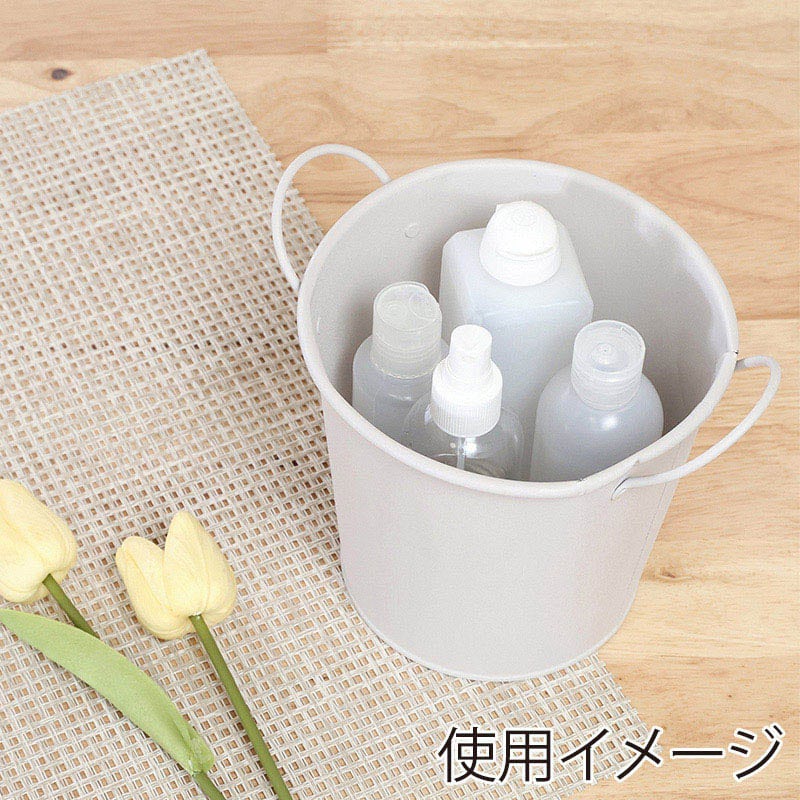 不二貿易 スチールラウンドバケツ L アイボリー 61436 1個（ご注文単位5個）【直送品】