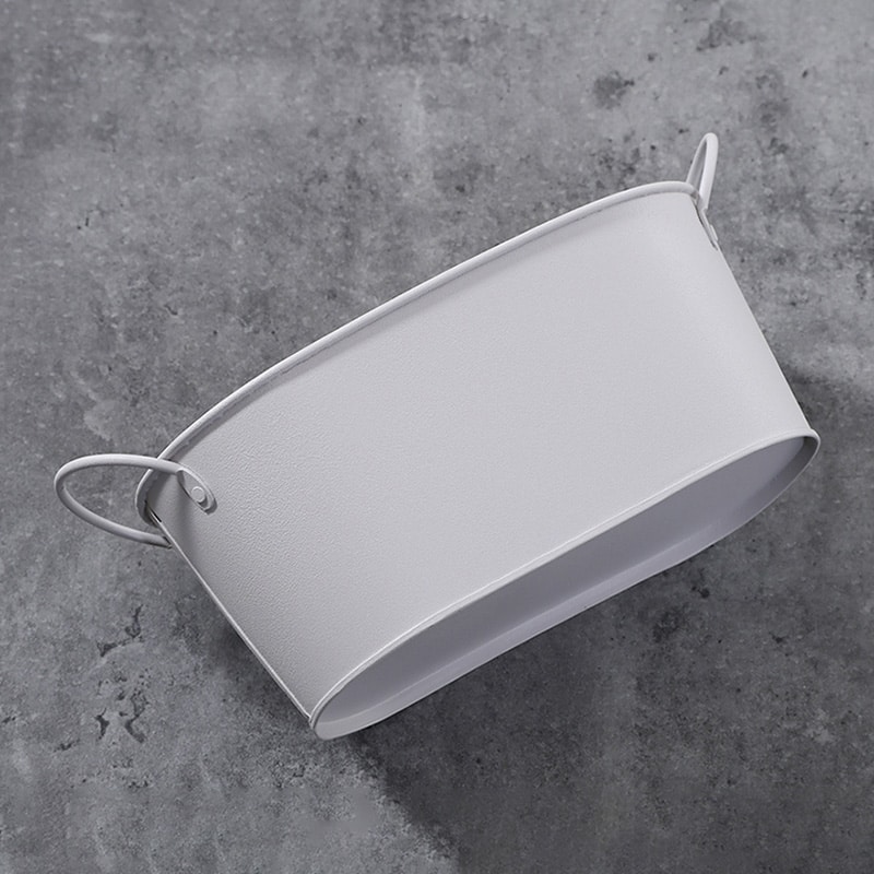 不二貿易 スチールオーバルバケツ S アイボリー 61438 1個（ご注文単位5個）【直送品】