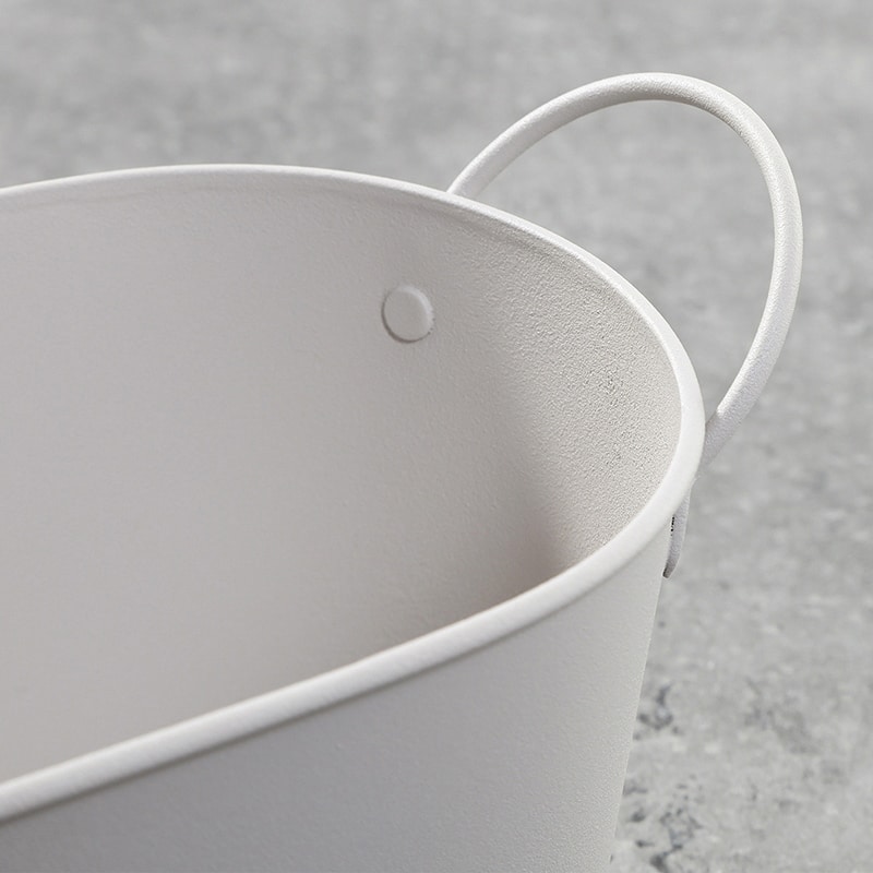 不二貿易 スチールオーバルバケツ S アイボリー 61438 1個（ご注文単位5個）【直送品】