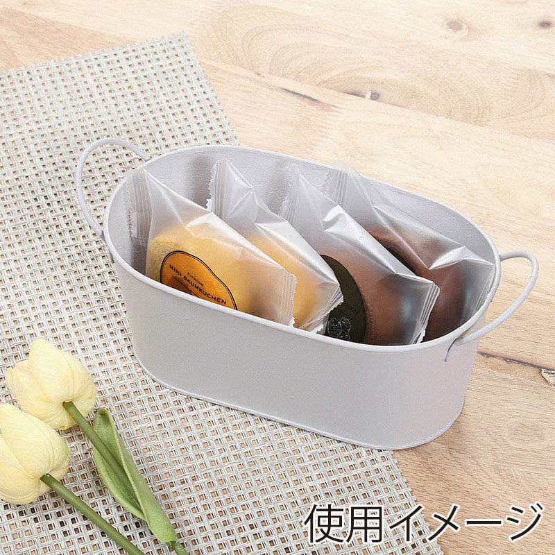 不二貿易 スチールオーバルバケツ S アイボリー 61438 1個（ご注文単位5個）【直送品】