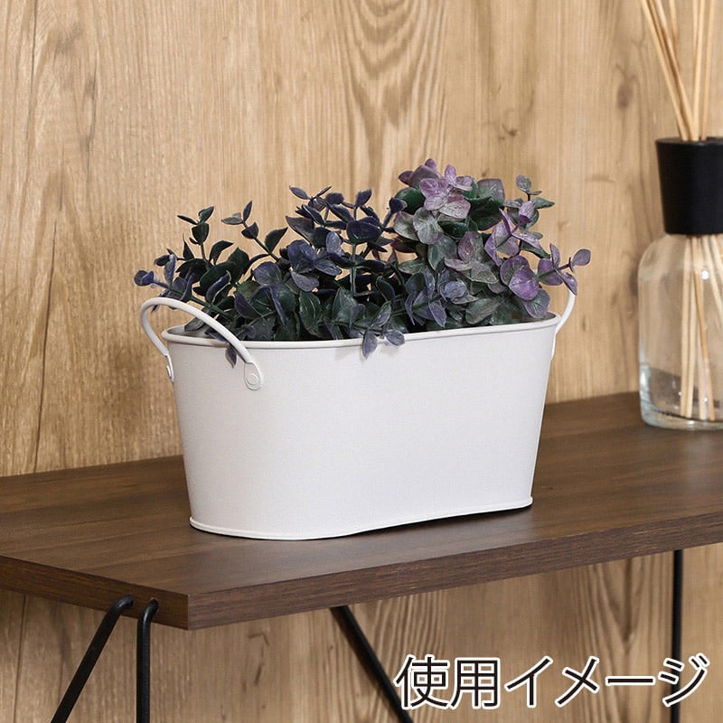 不二貿易 スチールオーバルバケツ S アイボリー 61438 1個（ご注文単位5個）【直送品】