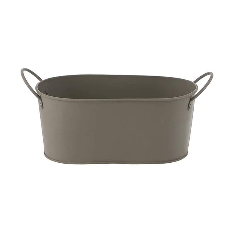 不二貿易 スチールオーバルバケツ S カーキ 61439 1個（ご注文単位5個）【直送品】
