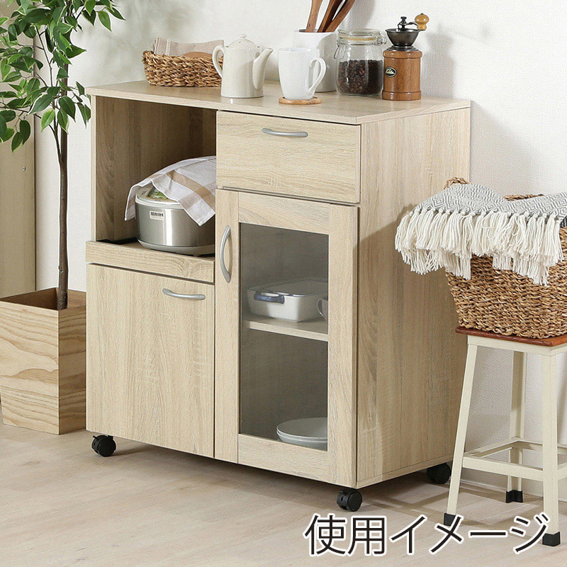 不二貿易 キッチンワゴン ホワイトオーク 1台(ご注文単位1台)【直送品】