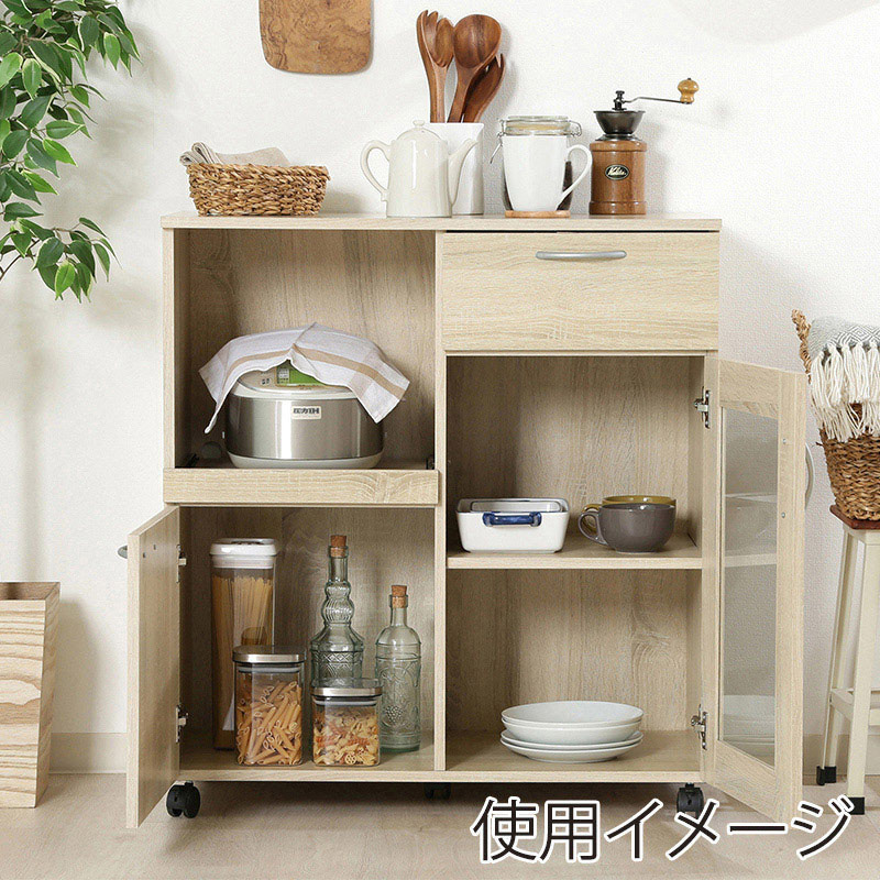 不二貿易 キッチンワゴン ホワイトオーク 1台(ご注文単位1台)【直送品】