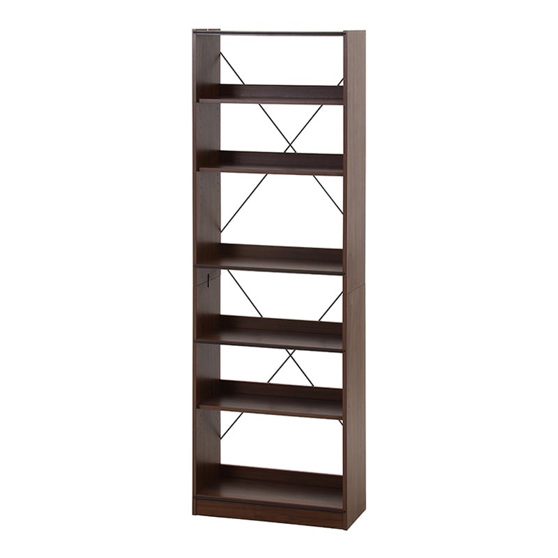 不二貿易 EZBO オープンラック 6段 ミディアムブラウン 1台（ご注文単位1台）【直送品】