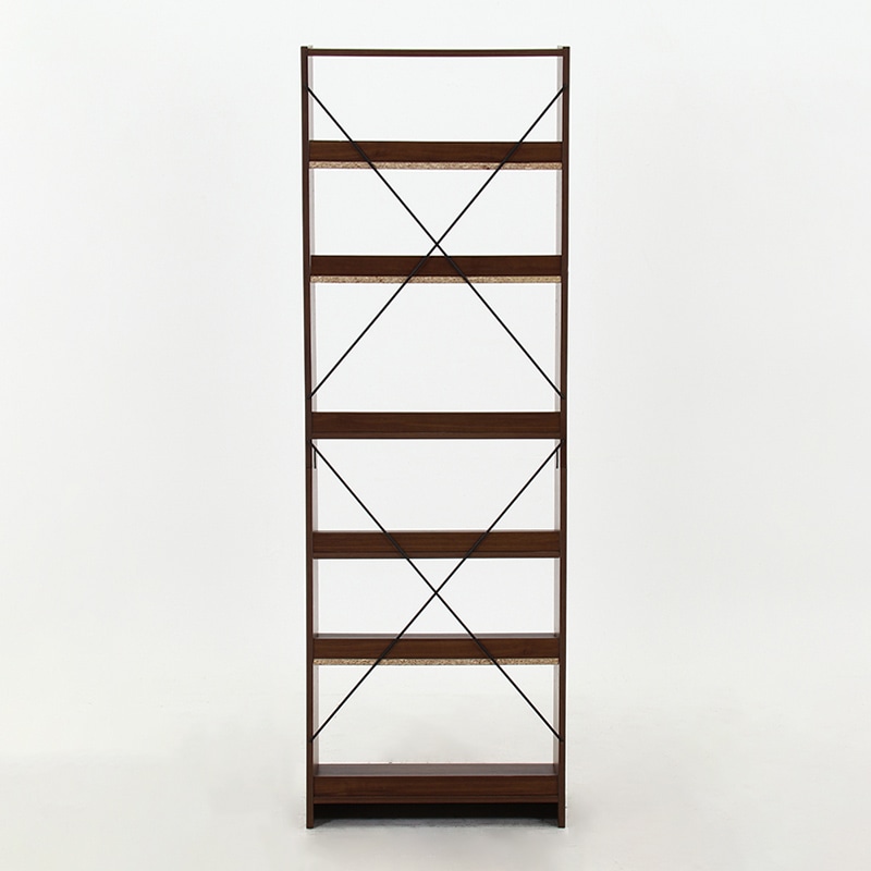 不二貿易 EZBO オープンラック 6段 ミディアムブラウン 1台(ご注文単位1台)【直送品】