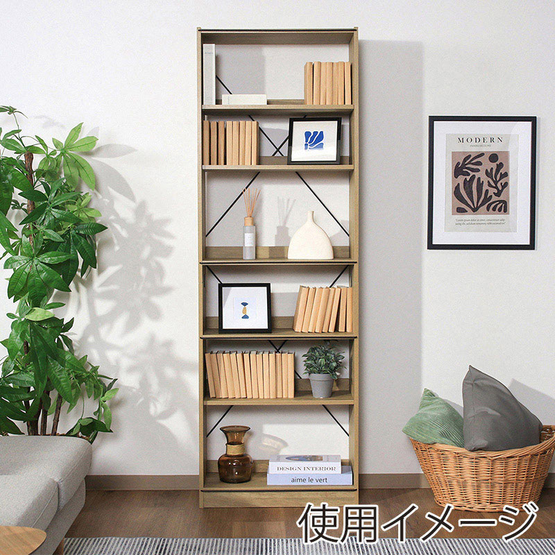 不二貿易 EZBO オープンラック 6段 オークナチュラル 1台（ご注文単位1台）【直送品】