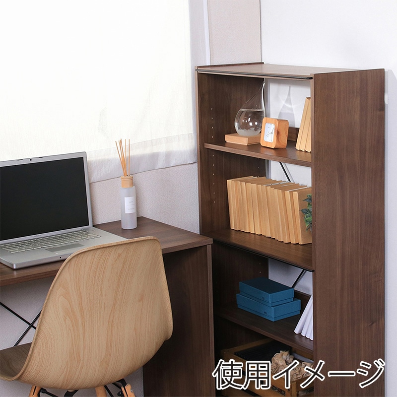 不二貿易 EZBO オープンラック 4段 ミディアムブラウン 1台(ご注文単位1台)【直送品】