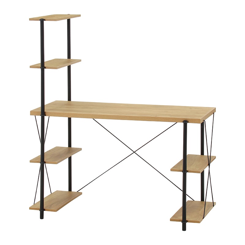 不二貿易 EZBO ワイヤーロック 片袖デスク オークナチュラル 1台（ご注文単位1台）【直送品】