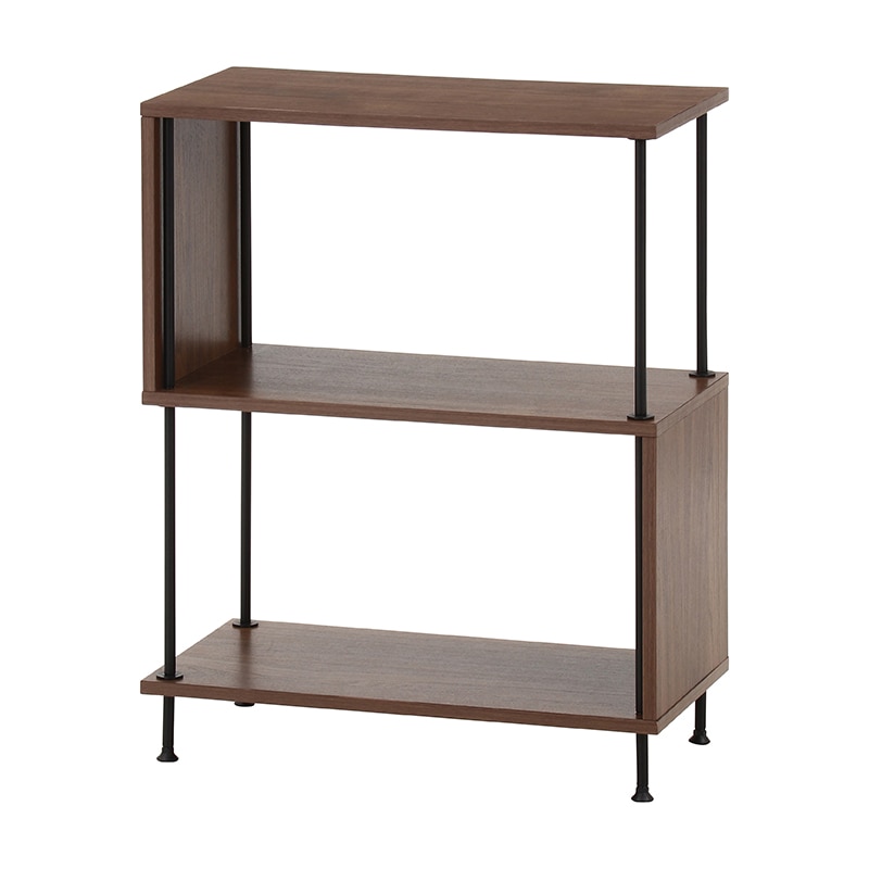 不二貿易 EZBO ツイストロック S型 ディスプレイラック 3段 ミディアムブラウン 1台(ご注文単位1台)【直送品】