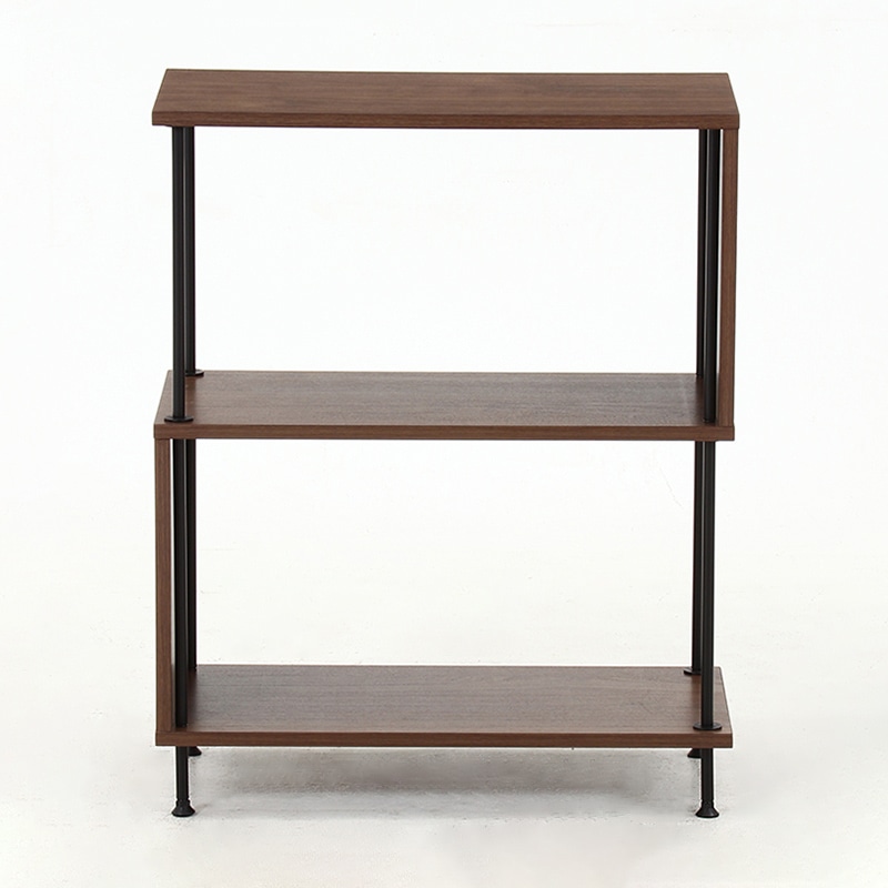 不二貿易 EZBO ツイストロック S型 ディスプレイラック 3段 ミディアムブラウン 1台（ご注文単位1台）【直送品】