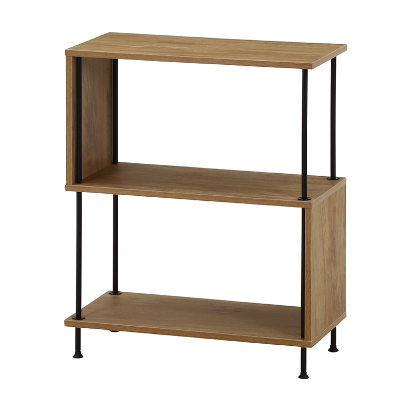 不二貿易 EZBO ツイストロック S型 ディスプレイラック 3段 オーク 1台（ご注文単位1台）【直送品】