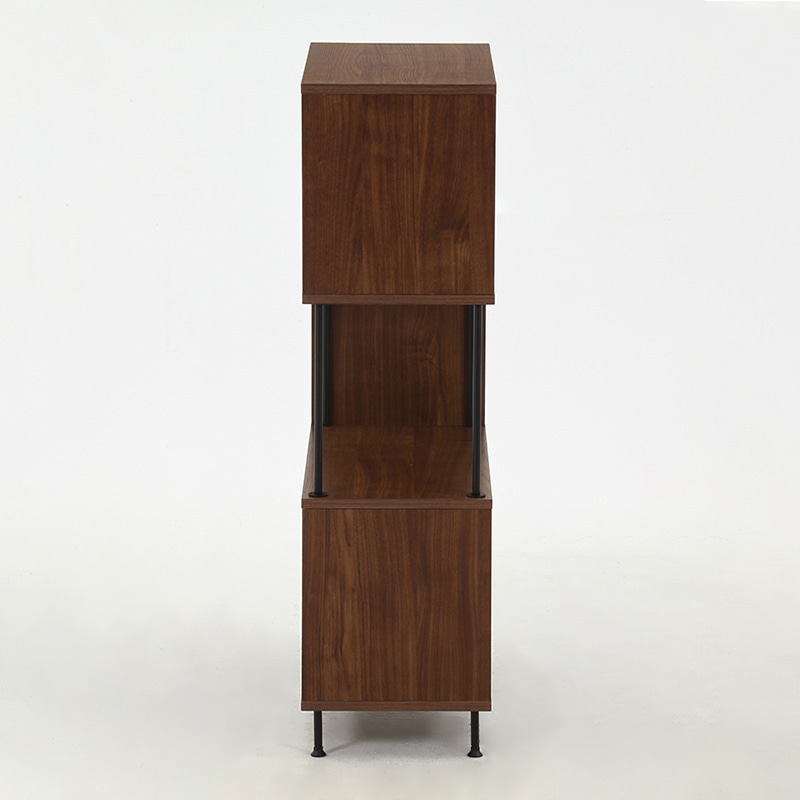 不二貿易 EZBO ツイストロック S型 ディスプレイラック 4段 ミディアムブラウン 1台(ご注文単位1台)【直送品】