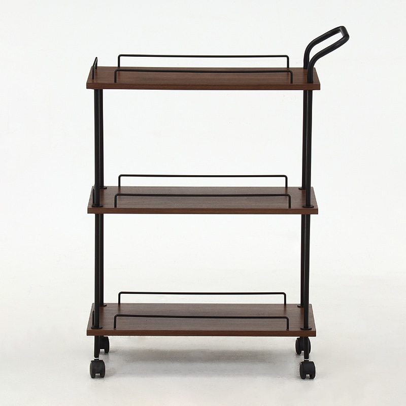 不二貿易 EZBO ツイストロック キッチンカート ミディアムブラウン 1台(ご注文単位1台)【直送品】