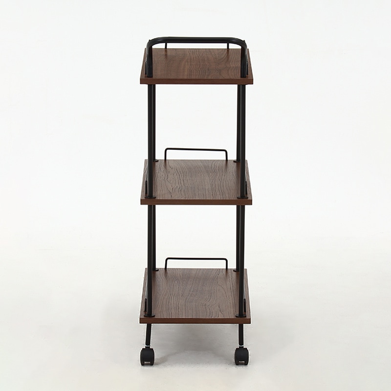 不二貿易 EZBO ツイストロック キッチンカート ミディアムブラウン 1台(ご注文単位1台)【直送品】