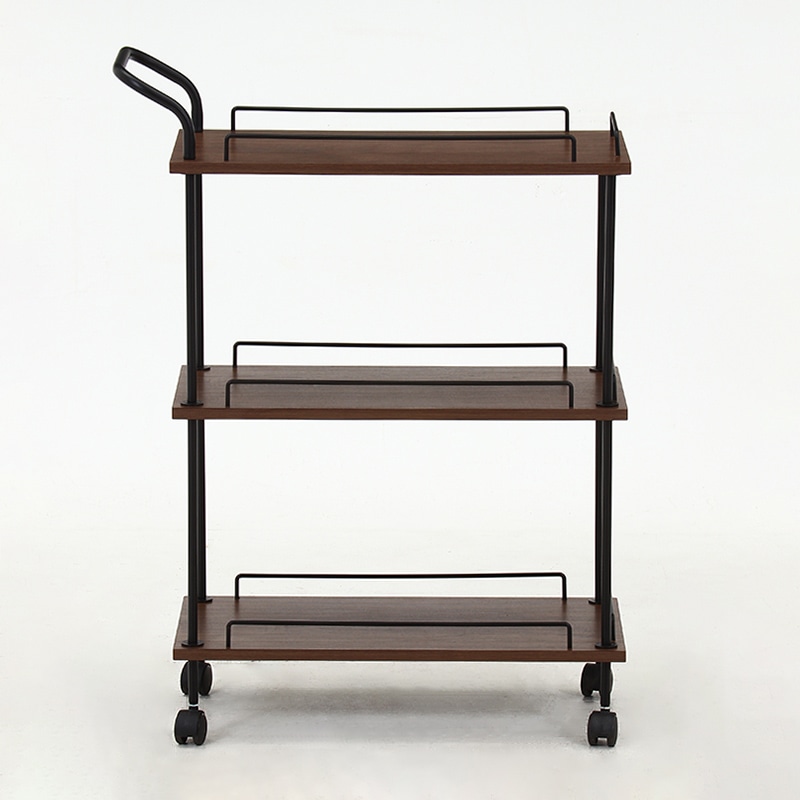 不二貿易 EZBO ツイストロック キッチンカート ミディアムブラウン 1台(ご注文単位1台)【直送品】