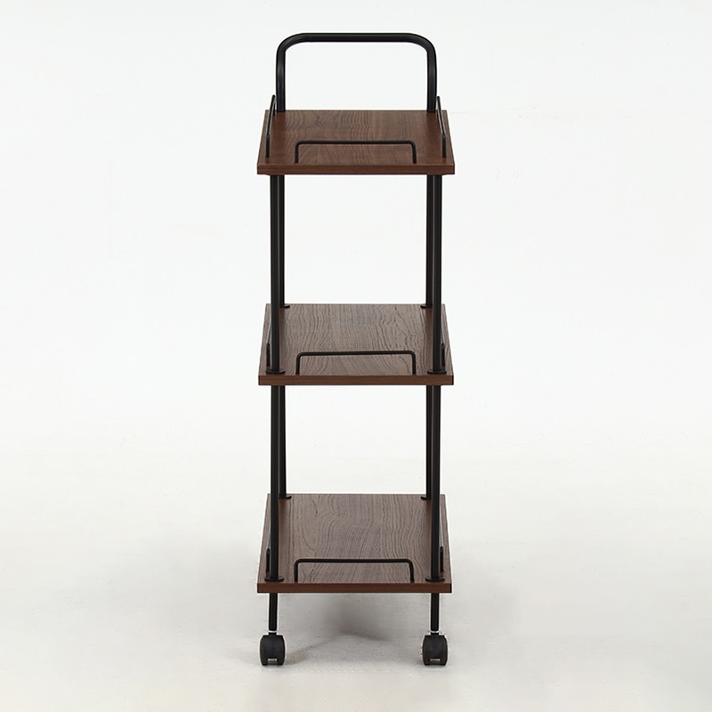 不二貿易 EZBO ツイストロック キッチンカート ミディアムブラウン 1台(ご注文単位1台)【直送品】